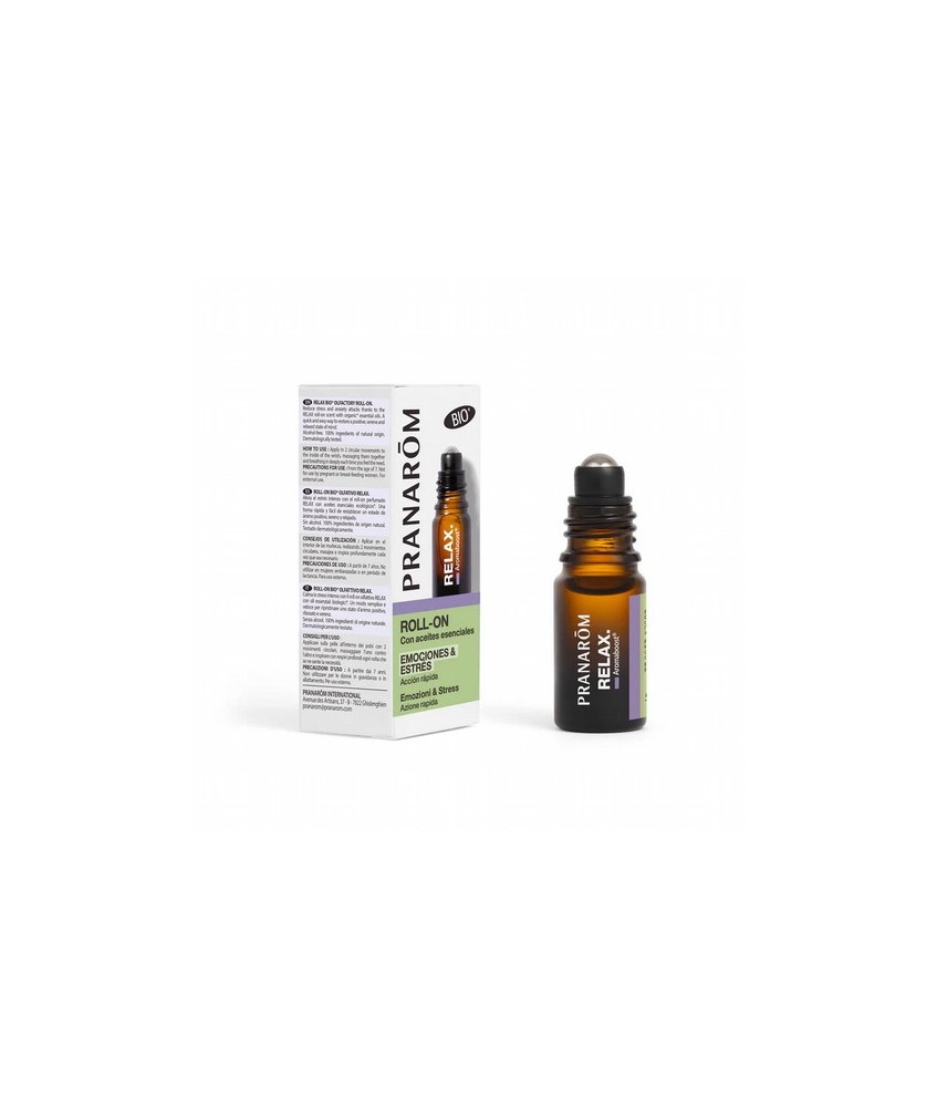 Diseñado para ayudar en la gestión del estrés, el roll-on olfativo RELAX con aceites esenciales ofrece un apoyo inmediato y dur