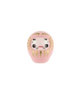 Daruma, Daruma: hago un propósito y te pinto un ojo. Cuando lo haya cumplido, te pintaré el otro.
El Daruma rosa se utiliza 