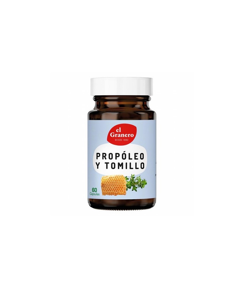 
PROPOLEO + TOMILLO, 60 CAP., 460 mg
Ref. 019206

Ingredientes: extracto seco de propóleo, agente de recubrimiento: hidroxi