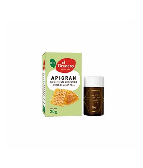 APIGRAN JALEA REAL BIO (F), 20 g
Ref. 013812

Ingredientes: jalea real* fresca.
(*)=De cultivo ecológico.