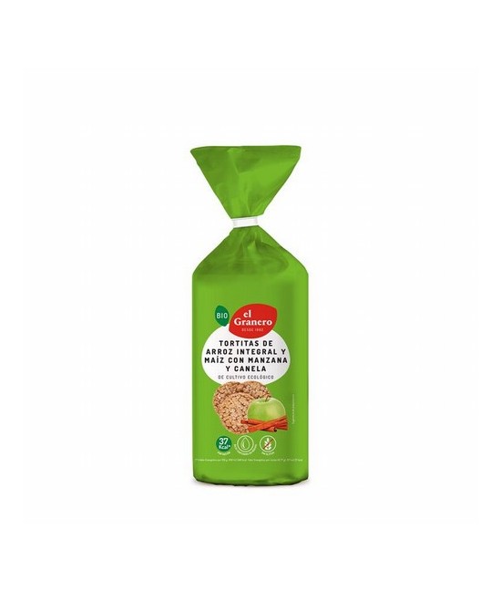 
TORTITAS DE ARROZ Y MAIZ CON MANZANA Y CANELA BIO, 127 g
Ref. 019140

Ingredientes: arroz integral* 51,2%, maíz* 27,6%, co