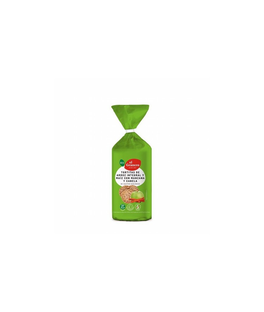 
TORTITAS DE ARROZ Y MAIZ CON MANZANA Y CANELA BIO, 127 g
Ref. 019140

Ingredientes: arroz integral* 51,2%, maíz* 27,6%, co
