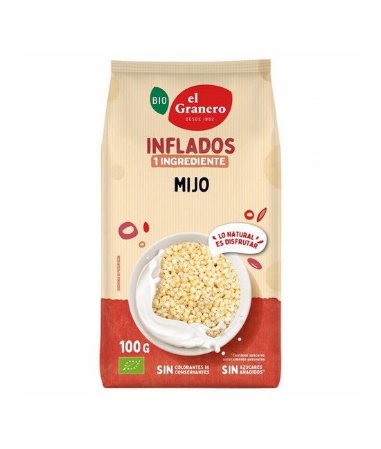 MIJO HINCHADO BIO, 100 g
Ref. 013030

Ingredientes: mijo hinchado*. Puede contener trazas de gluten, sésamo, soja y frutos s