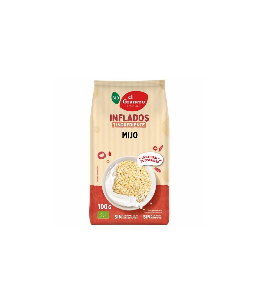 MIJO HINCHADO BIO, 100 g
Ref. 013030

Ingredientes: mijo hinchado*. Puede contener trazas de gluten, sésamo, soja y frutos s