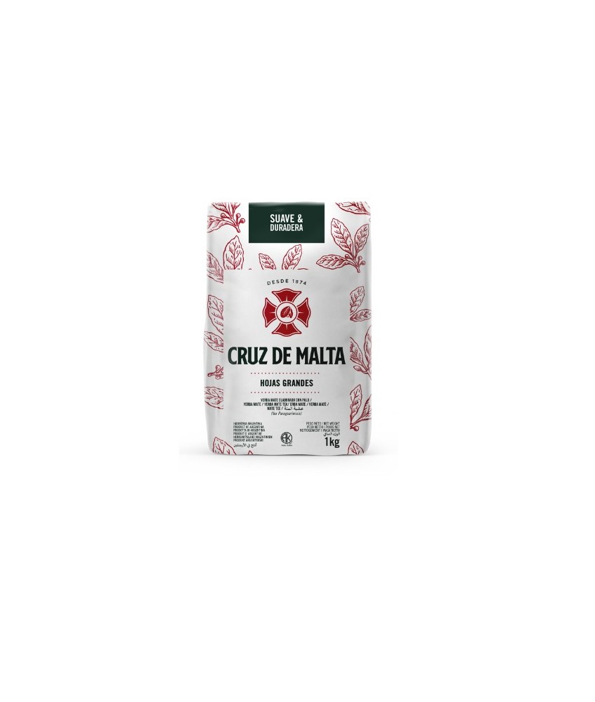 Yerba Mate Cruz Malta 500 gr
Ahora Cruz de Malta tiene Hojas más Grandes, que hacen que su sabor dure más mates, debido a que 