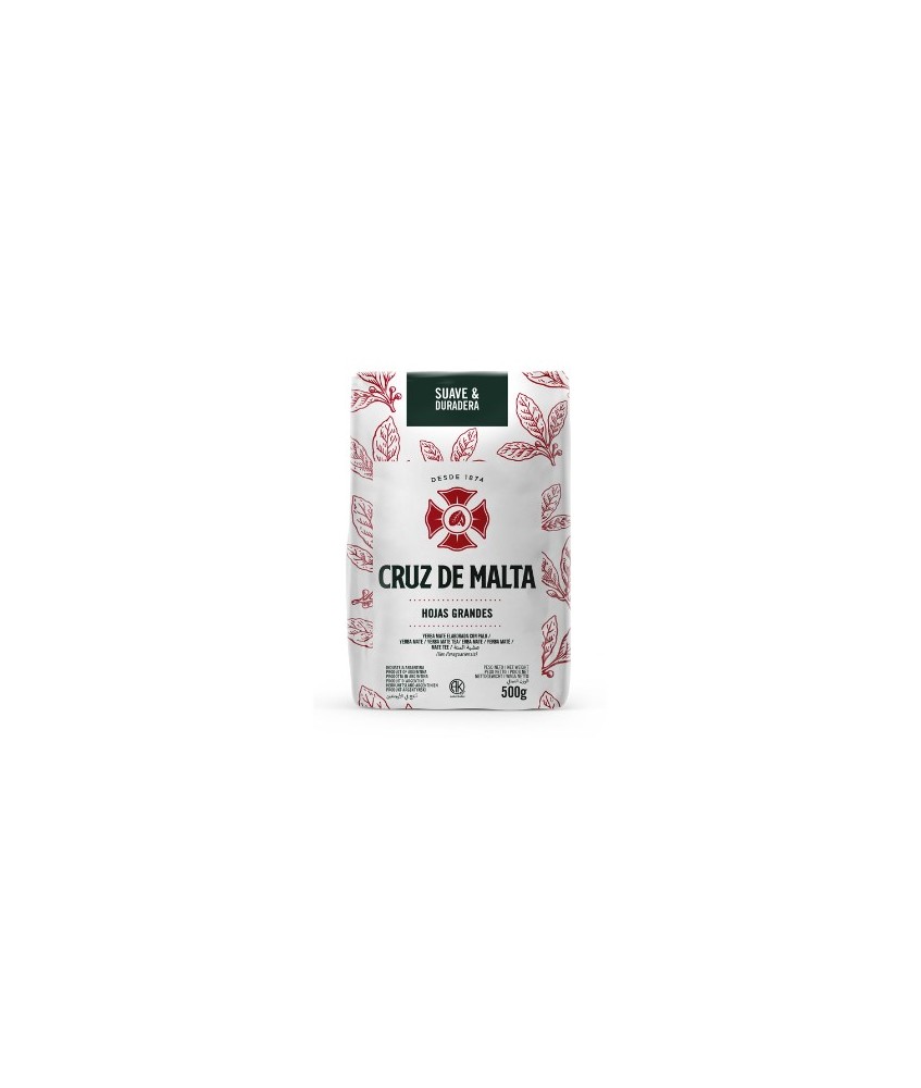Yerba Mate Cruz Malta 500 gr
Ahora Cruz de Malta tiene Hojas más Grandes, que hacen que su sabor dure más mates, debido a que 