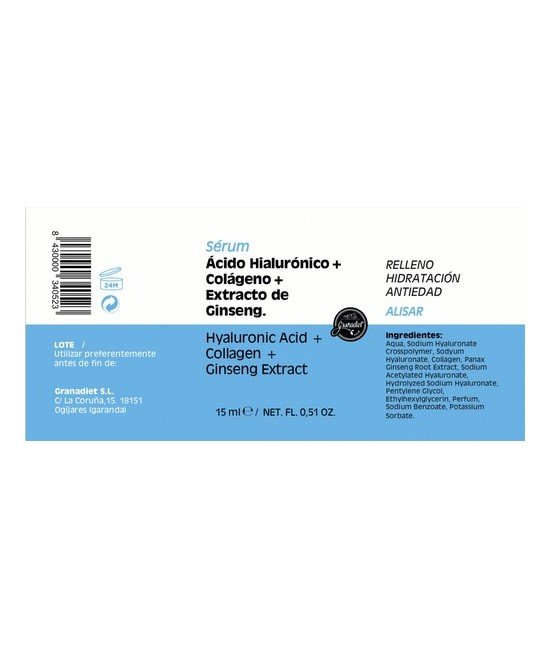 GR.SERUM ALISAR HIALURONICO+ COLAGENO+ GINSENG 15 ML.