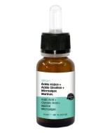 Sérum para tratar manchas superficiales con microalgas, profundas con alfa-hidroxiácidos y dispersas o concentradas para una pi
