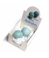 Caja que contiene 2 Bolas Antiestrés de Amazonita para reposiciones del Expositor.

Las bolas antiestrés de minerales, al igu