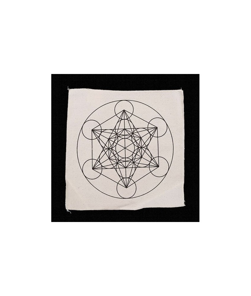 Tapete 100% de algodón natural con motivo Metatron.

Medida: 30 x 30 cm