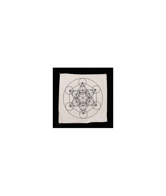 Tapete 100% de algodón natural con motivo Metatron.

Medida: 30 x 30 cm