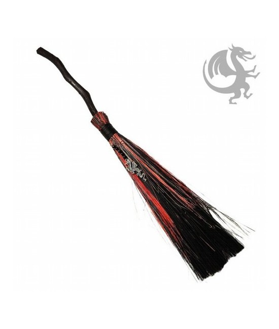 Escoba con símbolo Dragón y bolitas decorativas del mineral Granate

Tamaño: 50 cm aprox.