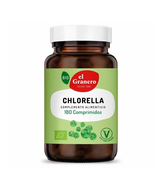 CHLORELLA BIO, 180 COMP. 400 mg
Ref. 013414

Ingredientes: polvo de alga chlorella* (Chlorella pyrenoidosa) (contiene sulfit