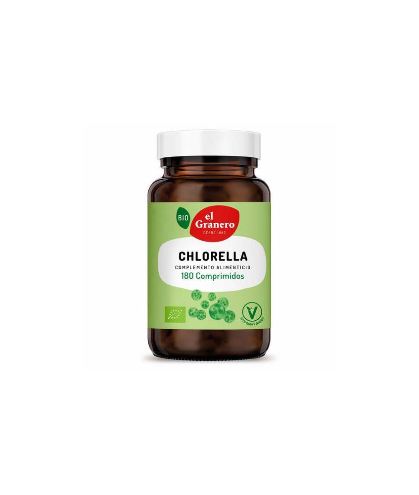 CHLORELLA BIO, 180 COMP. 400 mg
Ref. 013414

Ingredientes: polvo de alga chlorella* (Chlorella pyrenoidosa) (contiene sulfit