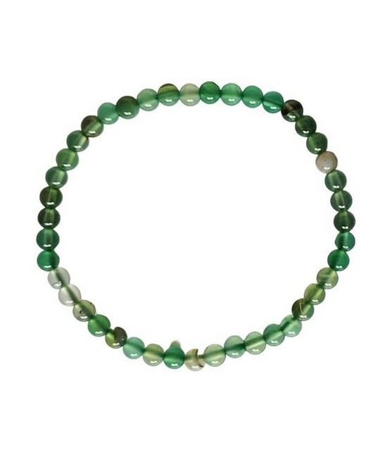 Pulsera Ágata Verde Bandeada en bola de 4mm.

En goma elástica.