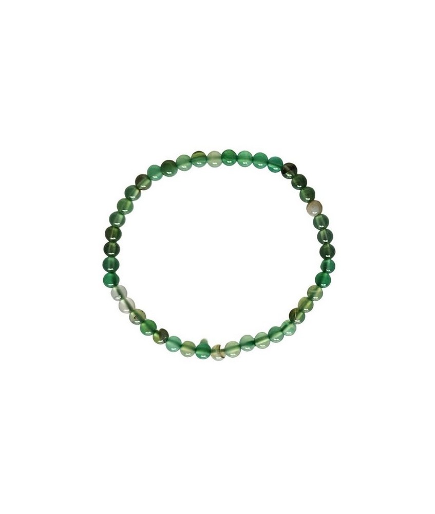 Pulsera Ágata Verde Bandeada en bola de 4mm.

En goma elástica.