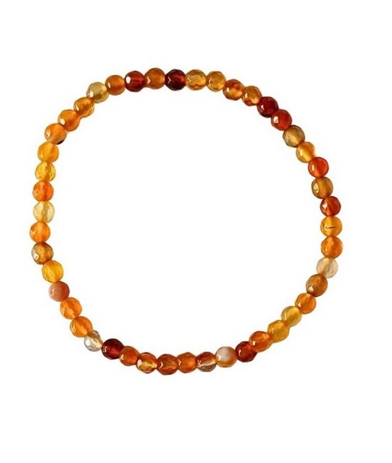 Pulsera Ágata Naranja Bandeada y Facetada en bola de 4mm.

En goma elástica.