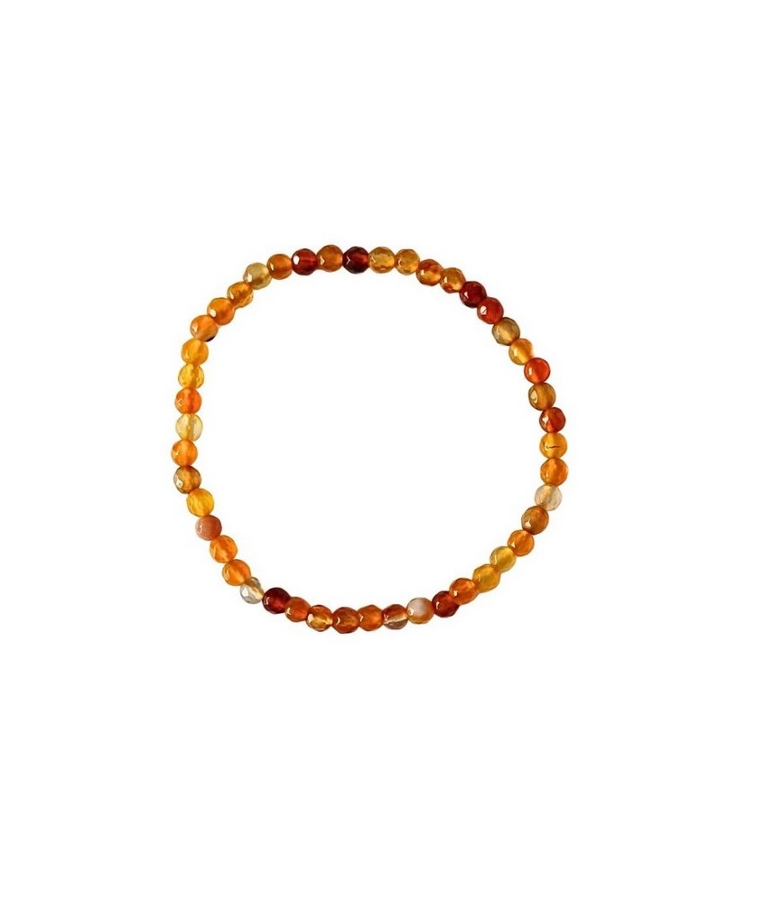 Pulsera Ágata Naranja Bandeada y Facetada en bola de 4mm.

En goma elástica.