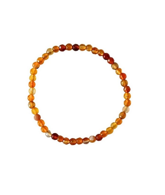 Pulsera Ágata Naranja Bandeada y Facetada en bola de 4mm.

En goma elástica.