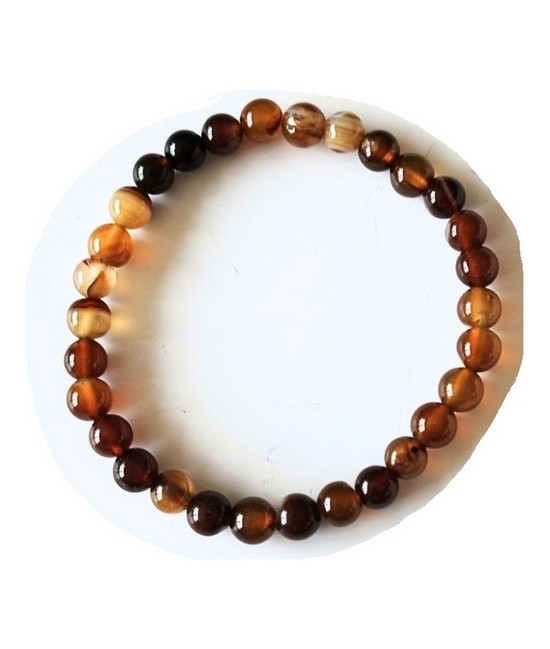 Pulsera Ágata Marrón Bandeada en bola de 6mm.

En goma elástica.