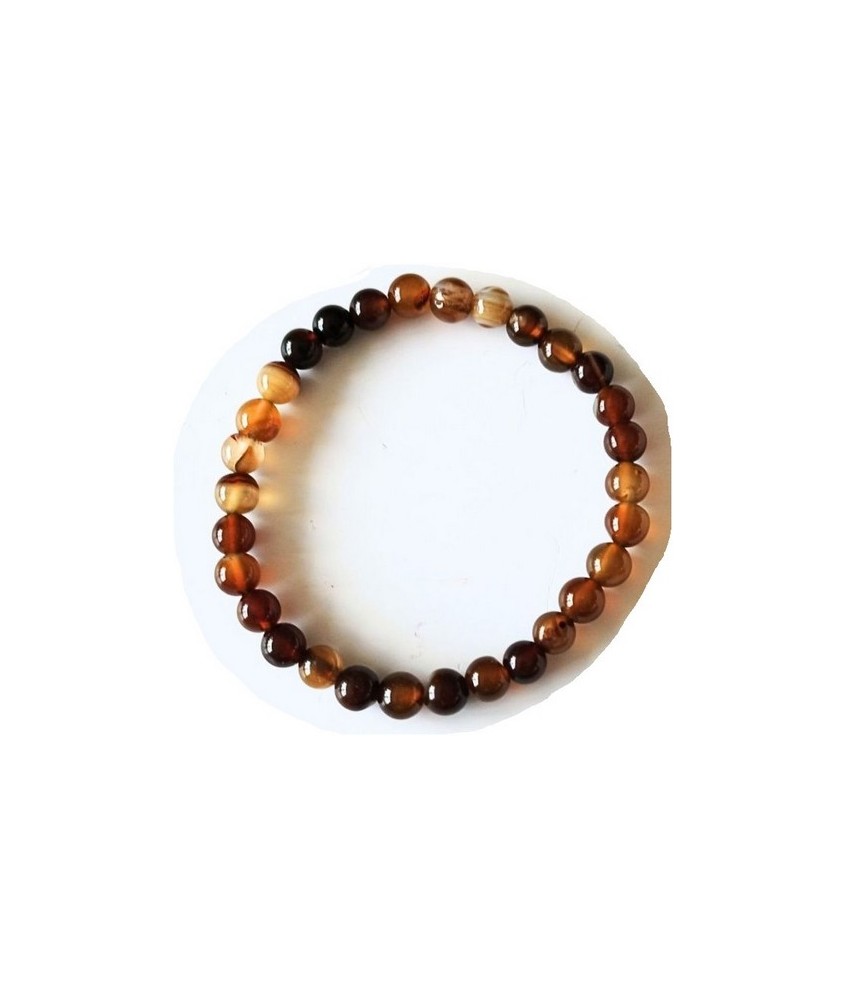 Pulsera Ágata Marrón Bandeada en bola de 6mm.

En goma elástica.