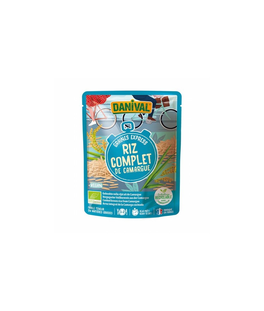 Ingredientes: arroz integral precocinado* de la Camarga (98%), aceite de girasol*, sal marina sin refinar del Atlántico.
. (*)
