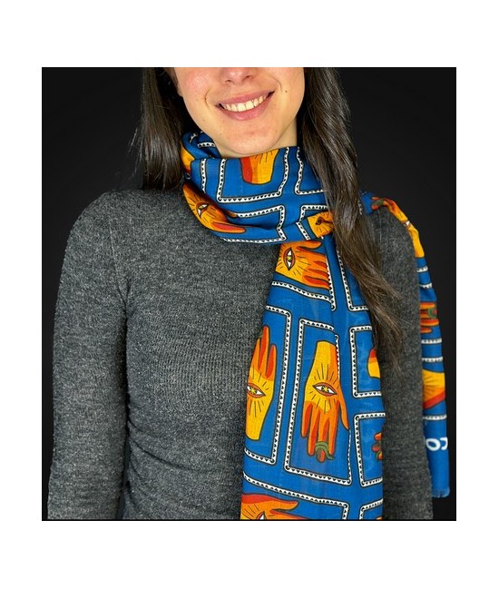 TRI.PASHMINA OJO TURCO 180X60 CM.
