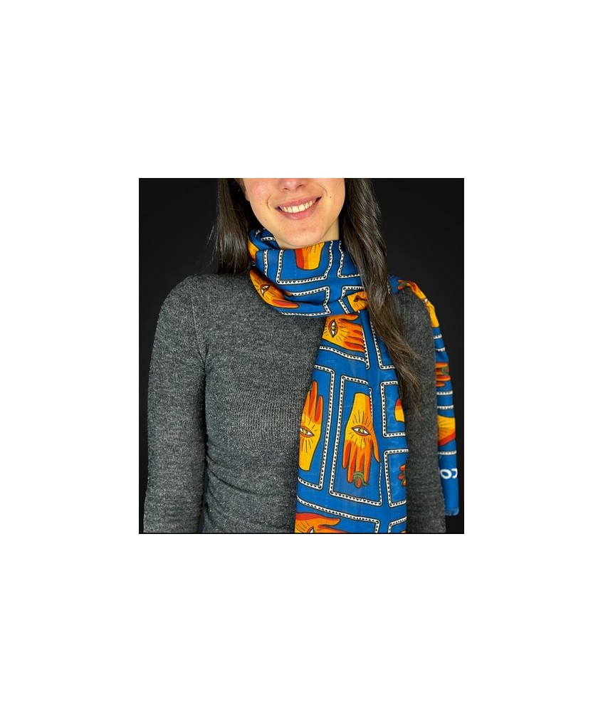 TRI.PASHMINA OJO TURCO 180X60 CM.