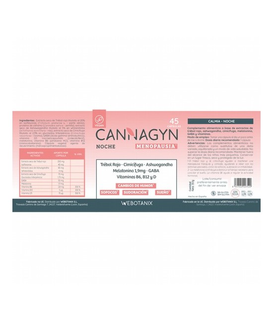 BO.CANNAGYN MENOPAUSIA NOCHE 45 CAPS.