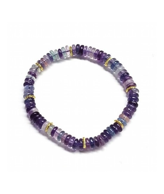 Pulsera de Fluorita en aros de 6mm aprox.

En goma elástica.

Peso: 40 gramos approx.