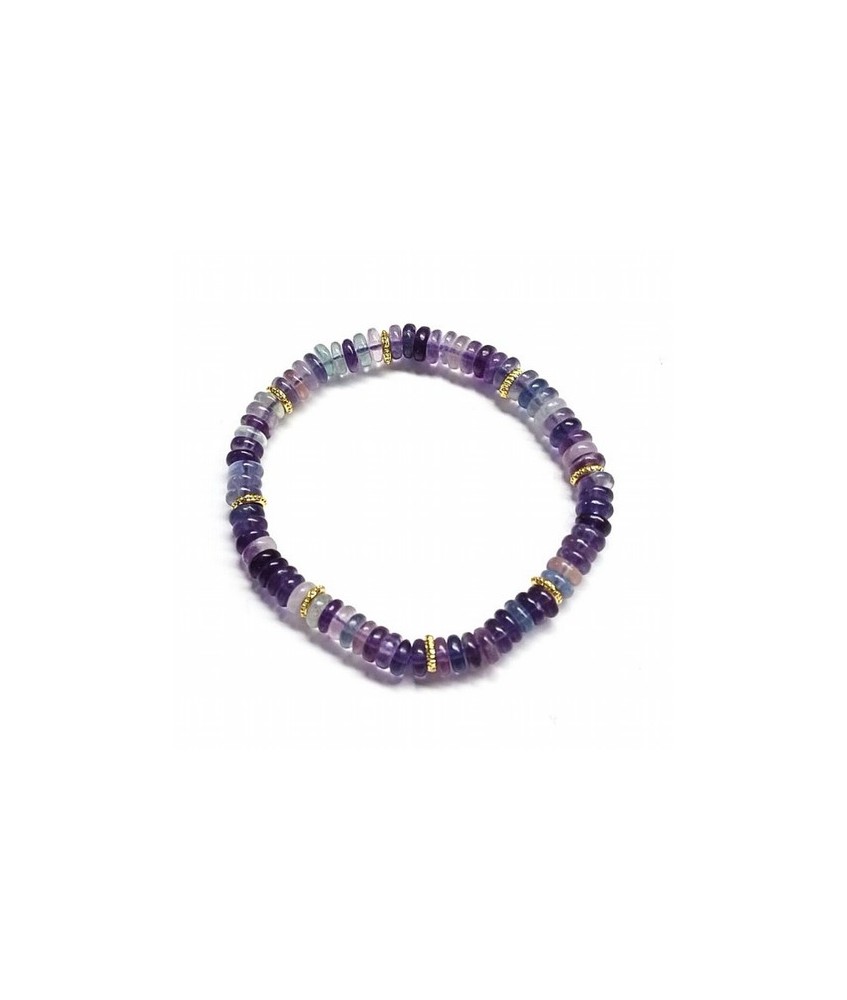 Pulsera de Fluorita en aros de 6mm aprox.

En goma elástica.

Peso: 40 gramos approx.