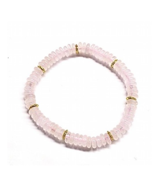 Pulsera de Cuarzo Rosa en aros de 6mm aprox.

En goma elástica.

Peso: 40 gramos aprox