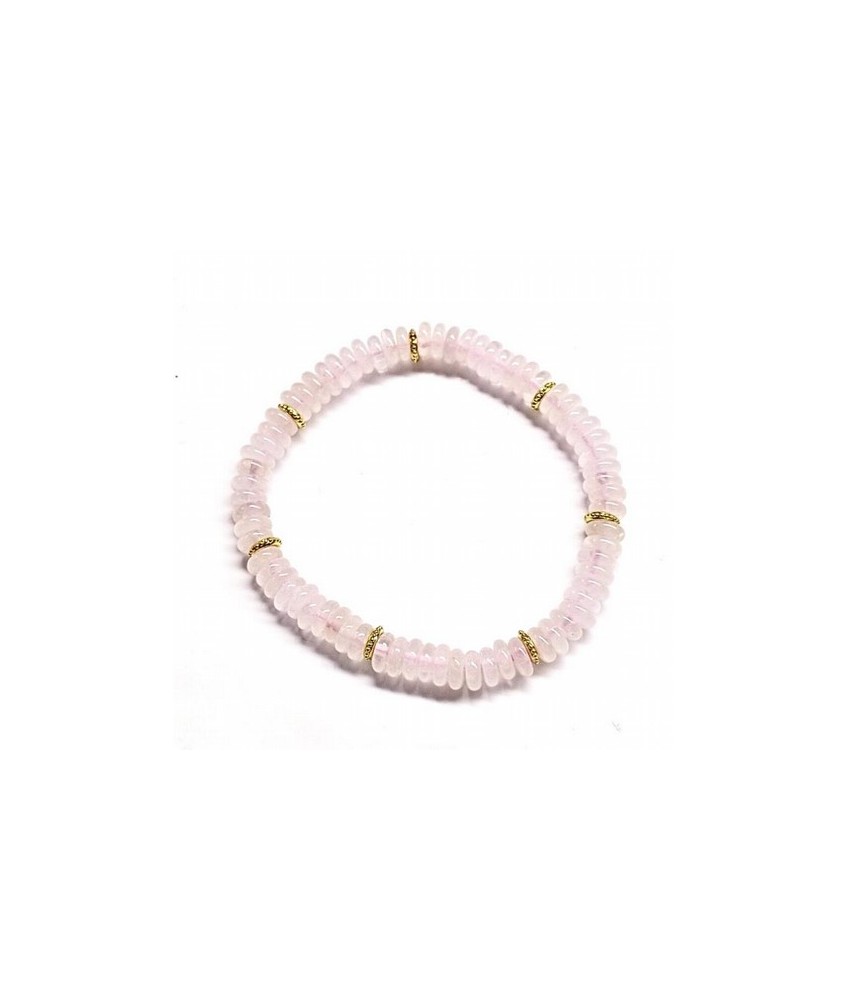 Pulsera de Cuarzo Rosa en aros de 6mm aprox.

En goma elástica.

Peso: 40 gramos aprox