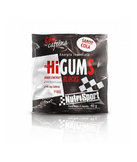 HIGums Blocks, en formato gominola. De fácil ingesta, formuladas con zumo de frutas concentrado y enriquecidas con aminoácidos 