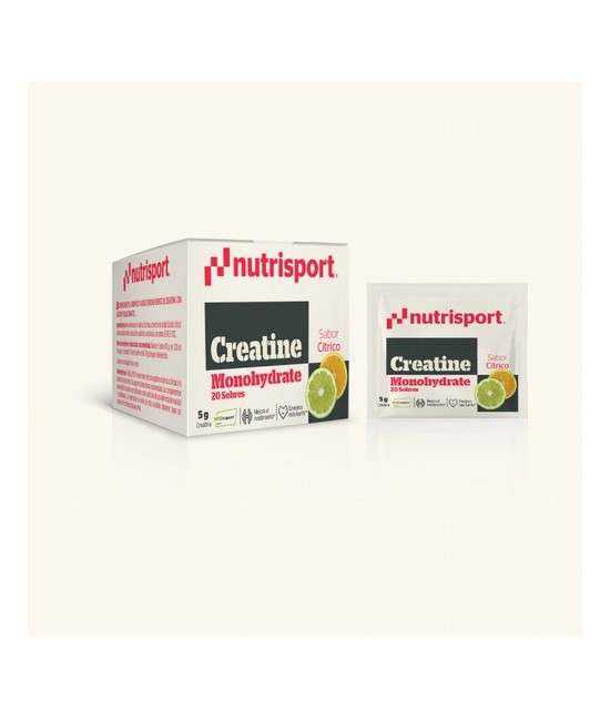 Sobres monodosis de creatina con el sello Creapure® y con sabor cítrico. Hemos cambiado los edulcorantes para adaptarlos a los 