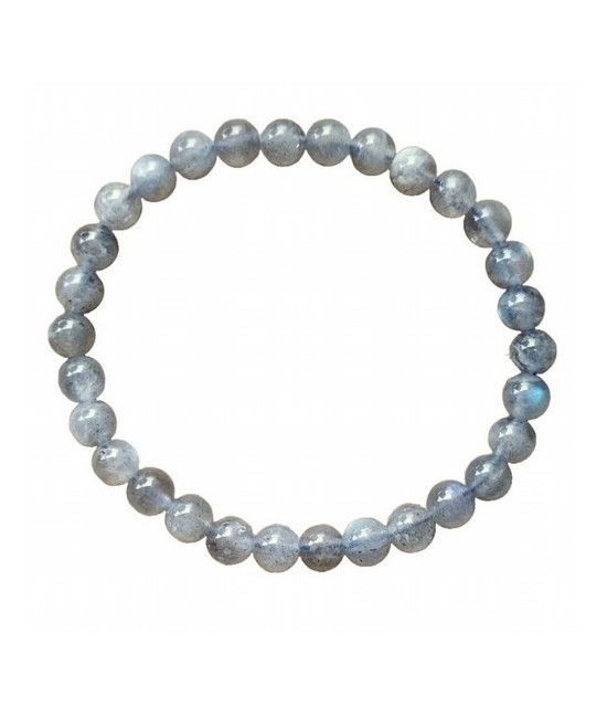 Pulsera elástica compuesta de cuentas de Labradorita de 6 mm de diámetro.