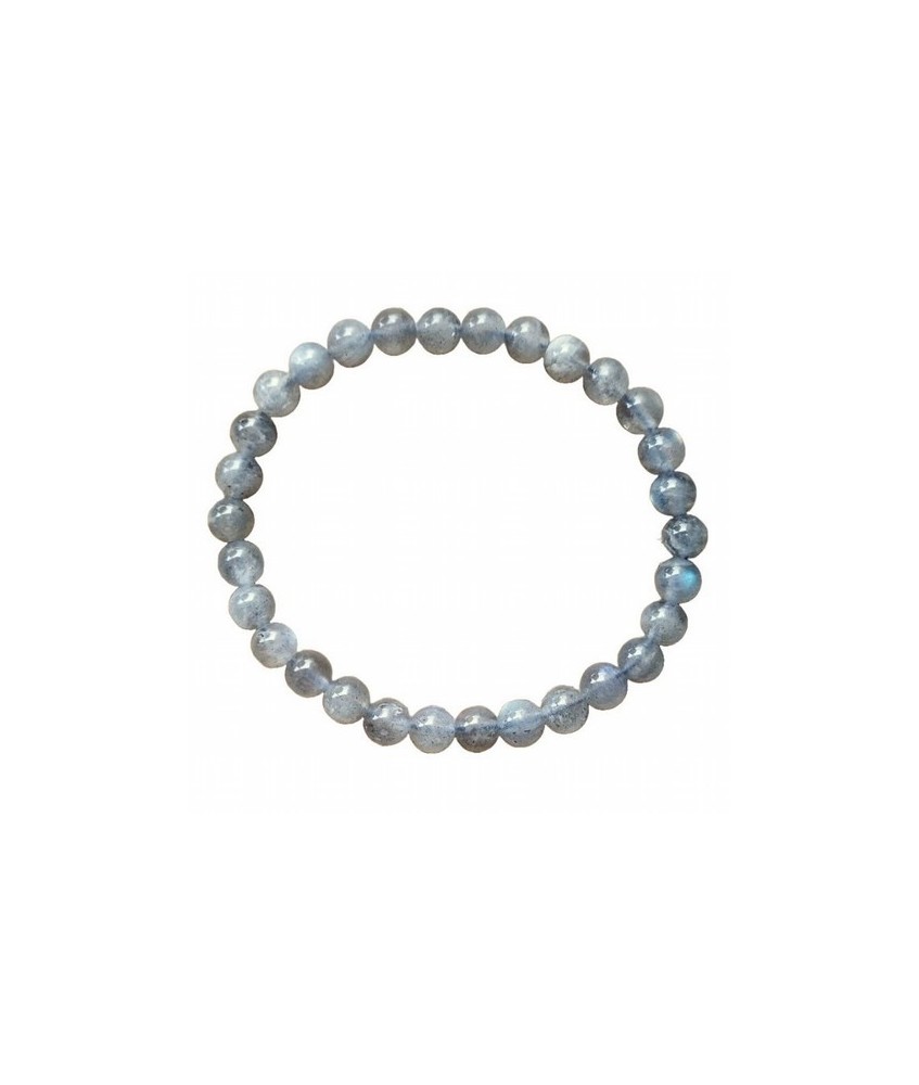Pulsera elástica compuesta de cuentas de Labradorita de 6 mm de diámetro.