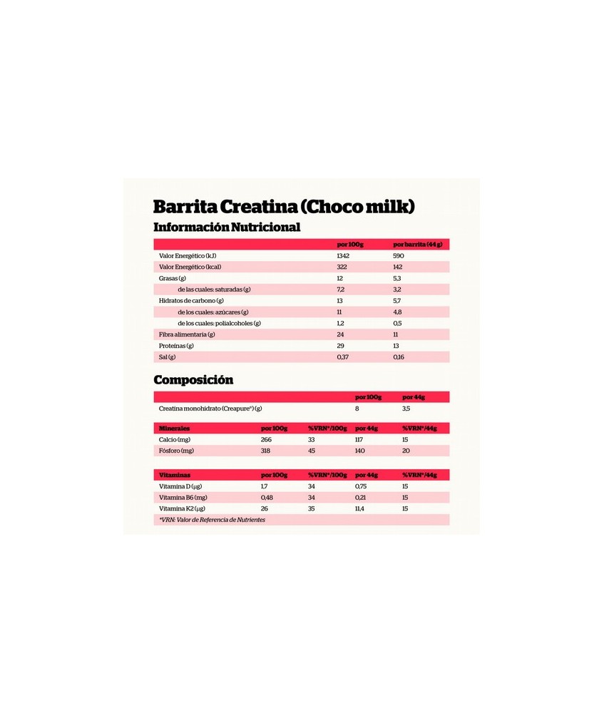 NS.CREATINA BAR CHOCO MILK 18 UNID.