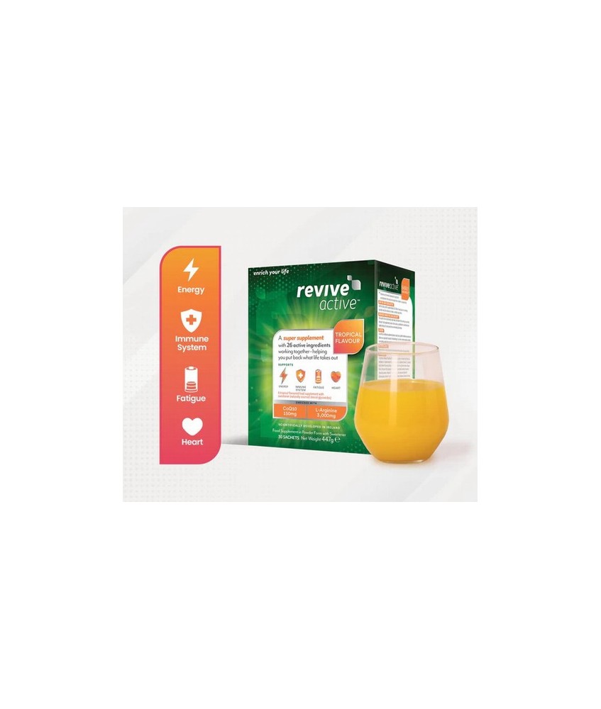 Descripción :
Revive Active es un super suplemento con 26 ingredientes activos que incluyen 11 vitaminas, 7 minerales y 5 amin