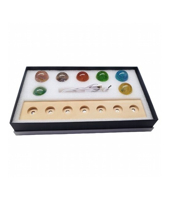 KU.LAMPARA 7 BOLAS CHAKRAS USB