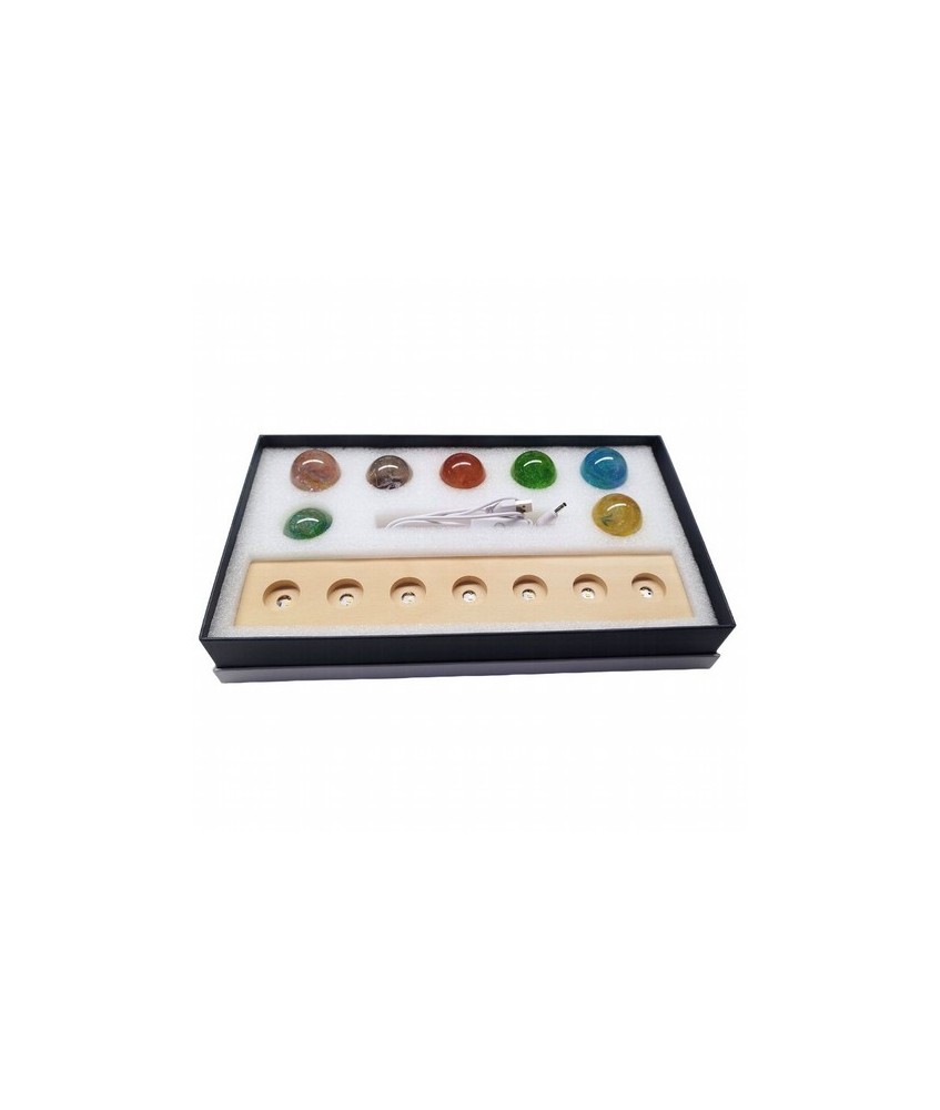 KU.LAMPARA 7 BOLAS CHAKRAS USB