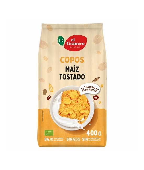 
COPOS DE MAIZ TOSTADO BIO, 400 g
Ref. 011835

Ingredientes: harina de maíz* 95%, sirope de maíz* 4% y sal 1%. Puede conten