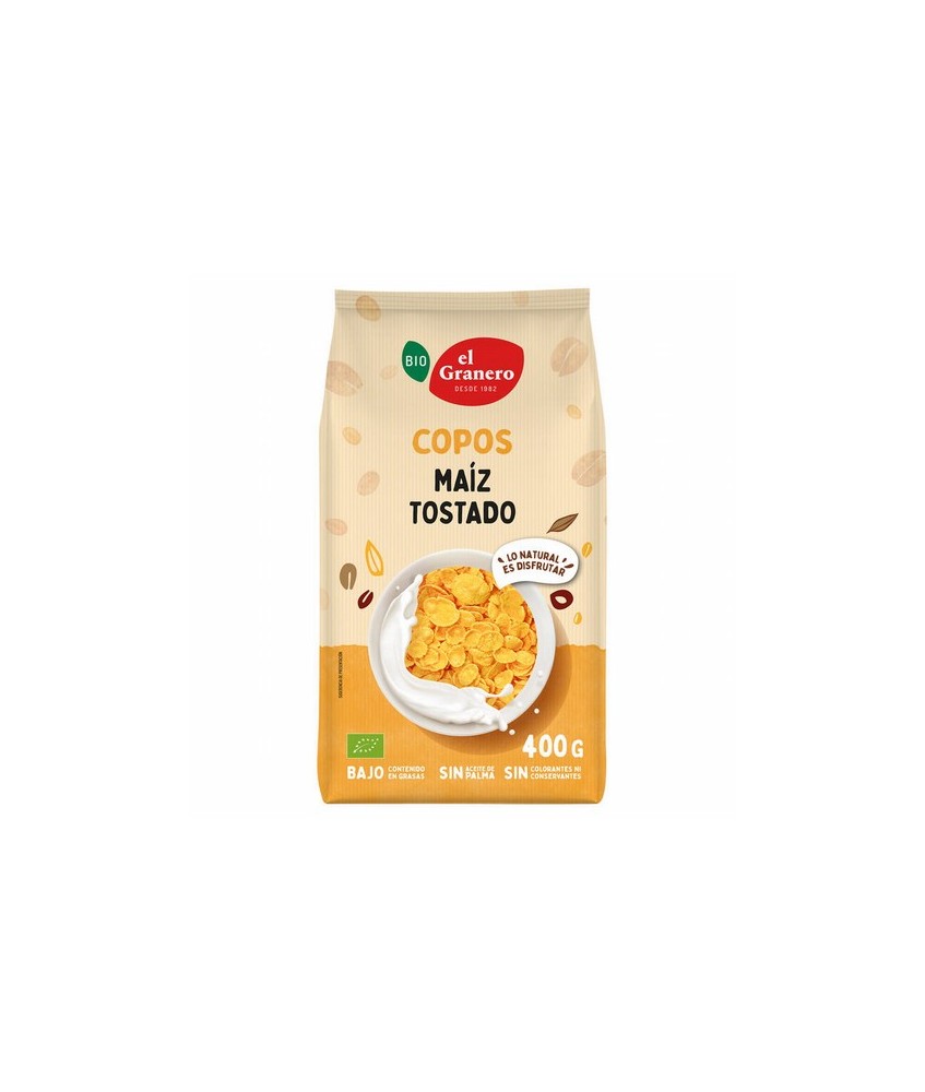 
COPOS DE MAIZ TOSTADO BIO, 400 g
Ref. 011835

Ingredientes: harina de maíz* 95%, sirope de maíz* 4% y sal 1%. Puede conten