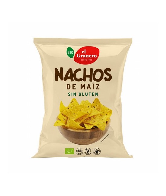 NACHOS BIO, 125 g
Ref. 015803

Ingredientes: maíz* 75%, aceite de girasol* y sal marina. Puede contener leche.
. (*)=De cul