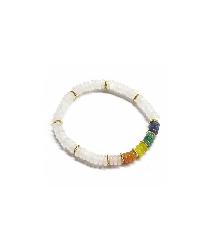 Pulsera de Cristal de Roca en aros surtidos de 6mm aprox.

En goma elástica.

Peso: 40 gramos aprox.