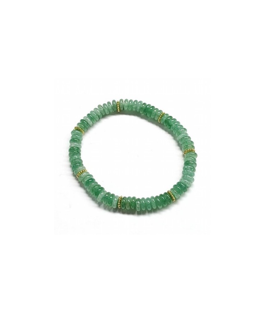 Pulsera de Aventurina Verde en aros de 6mm aprox.

En goma elástica.

Peso: 40 gramos approx