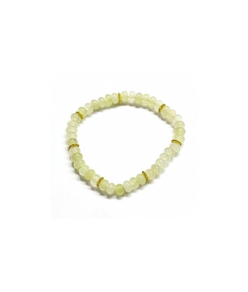 Pulsera de Jade Verde en bola plana de 6mm aprox.

En goma elástica.

Peso: 40 gramos approx.