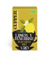 INFUSION LIMON Y JENGIBRE BIO, 20 BOLSAS
Ref. 604049

Ingredientes: hierba de limón* 55%, raíz de jengibre* 15,5%, raíz de r