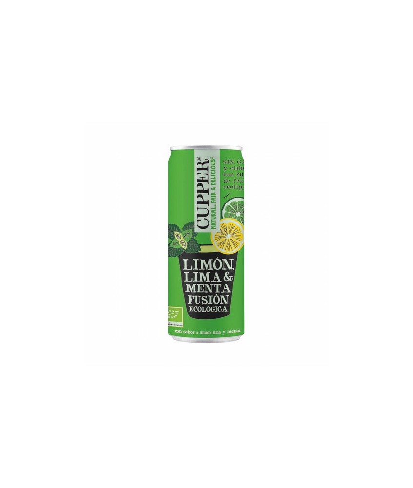 BEBIDA DE MENTA, LIMON Y LIMA BIO, 250 ml
Ref. 604117

Ingredientes: agua, zumo de fruta a partir de concentrado* (manzana* 