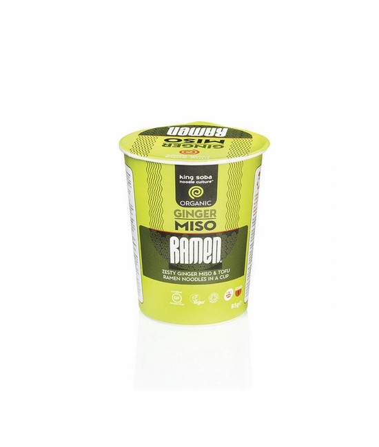 VASO DE SOPA RAMEN DE MISO Y JENGIBRE SIN GLUTEN BIO, 85g
Ref. 130153

Ingredientes: harina de trigo sarraceno* 70%, agua, s